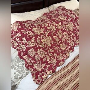 Restoration Hardware French Country Floral Stripes Pair of King Pillow Shams